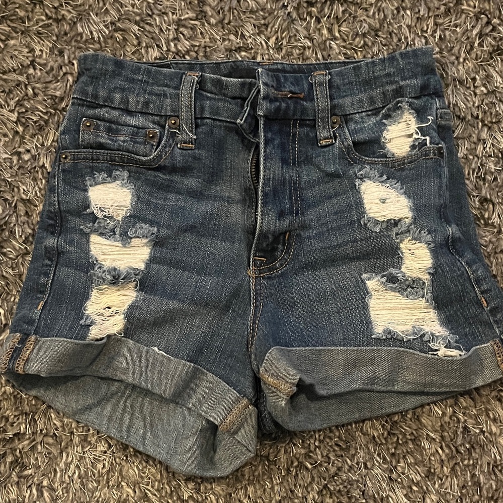 Trendy Ripped Denim Jean Shorts